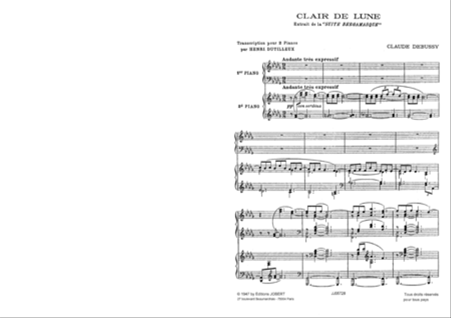 Clair De Lune Piano scores gallery preview page 2