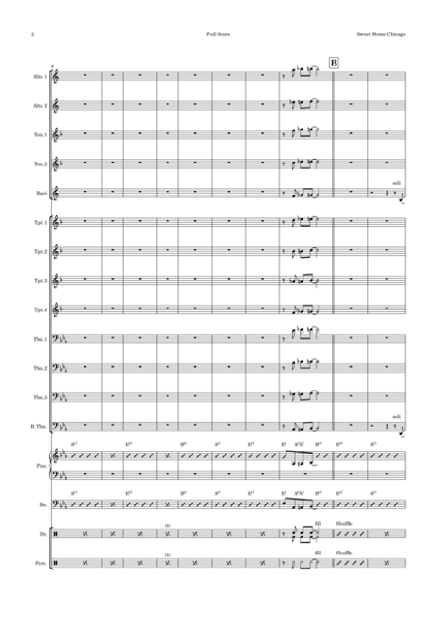 Sweet Home Chicago Saxophone scores gallery preview page 2