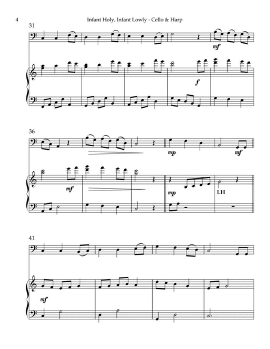 Infant Holy, Infant Lowly, Duet for Cello & Harp