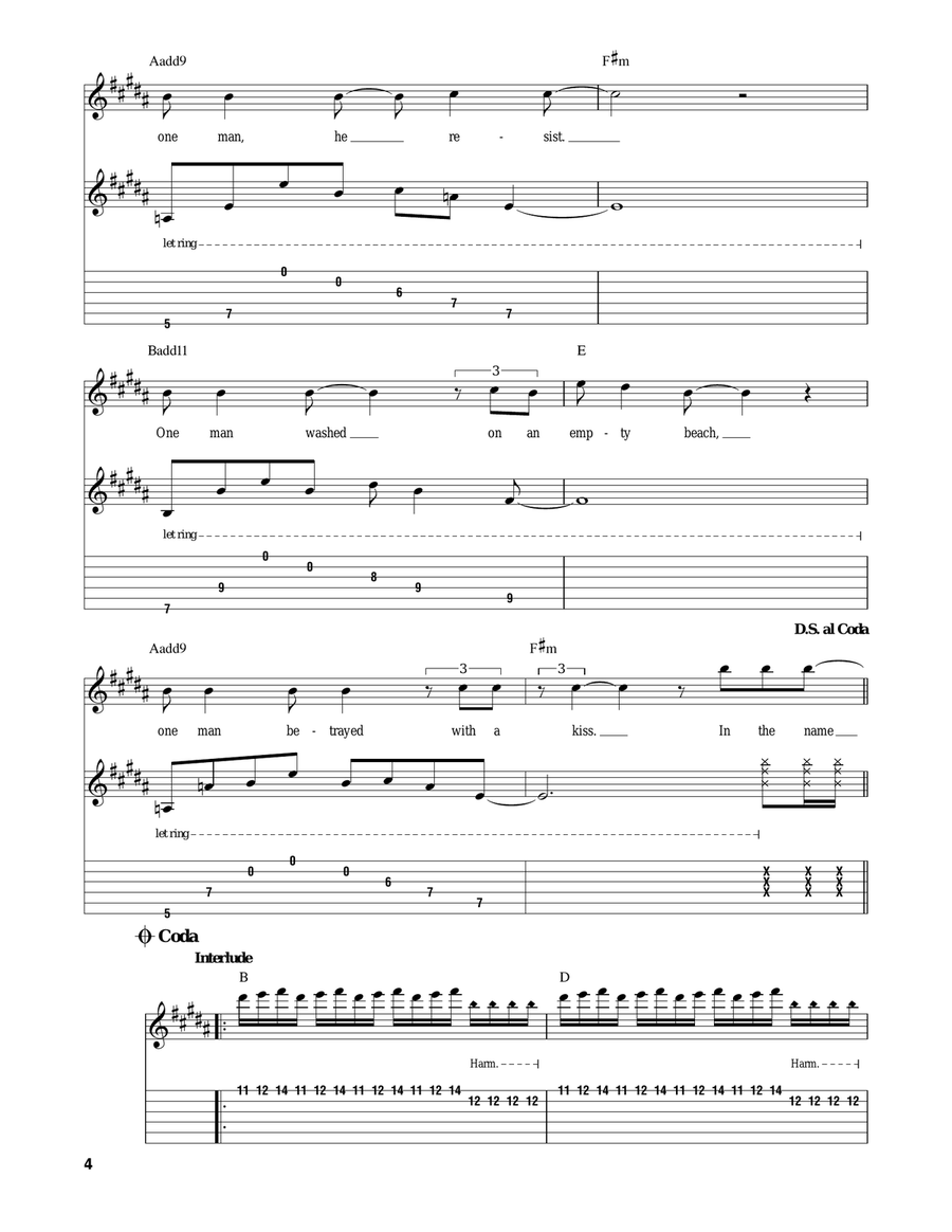 Pride (In The Name Of Love) Acoustic Guitar scores gallery preview page 4
