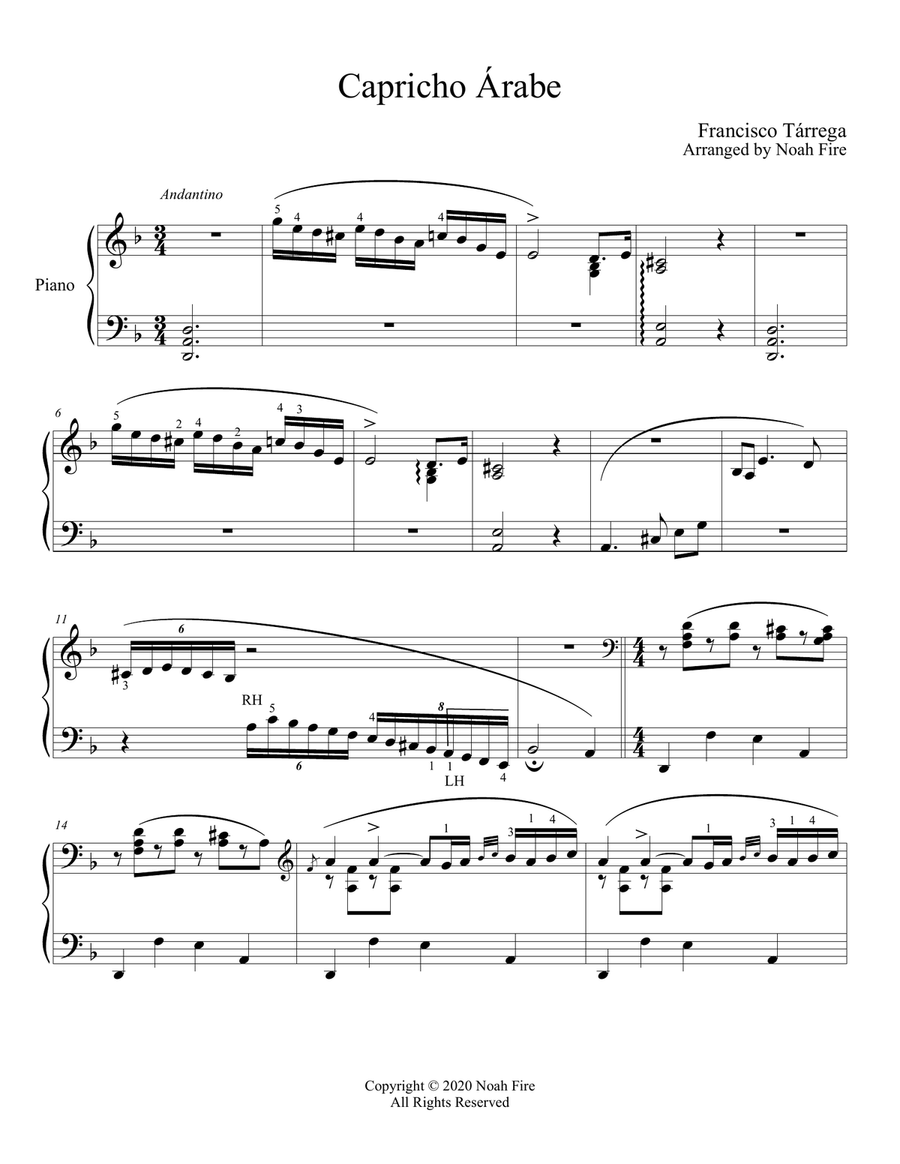Capricho Arabe Piano Solo scores gallery preview page 1