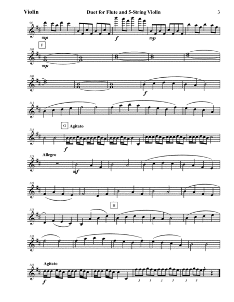 Duet Op. 17 for Flute and 5-String Violin Flute scores gallery preview page 4