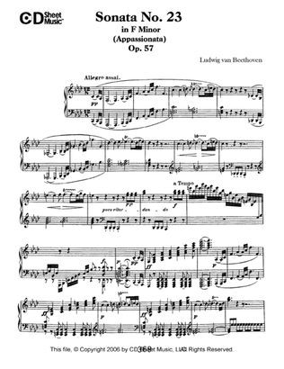 Book cover for Sonata No. 23 In F Minor (appassionata), Op. 57