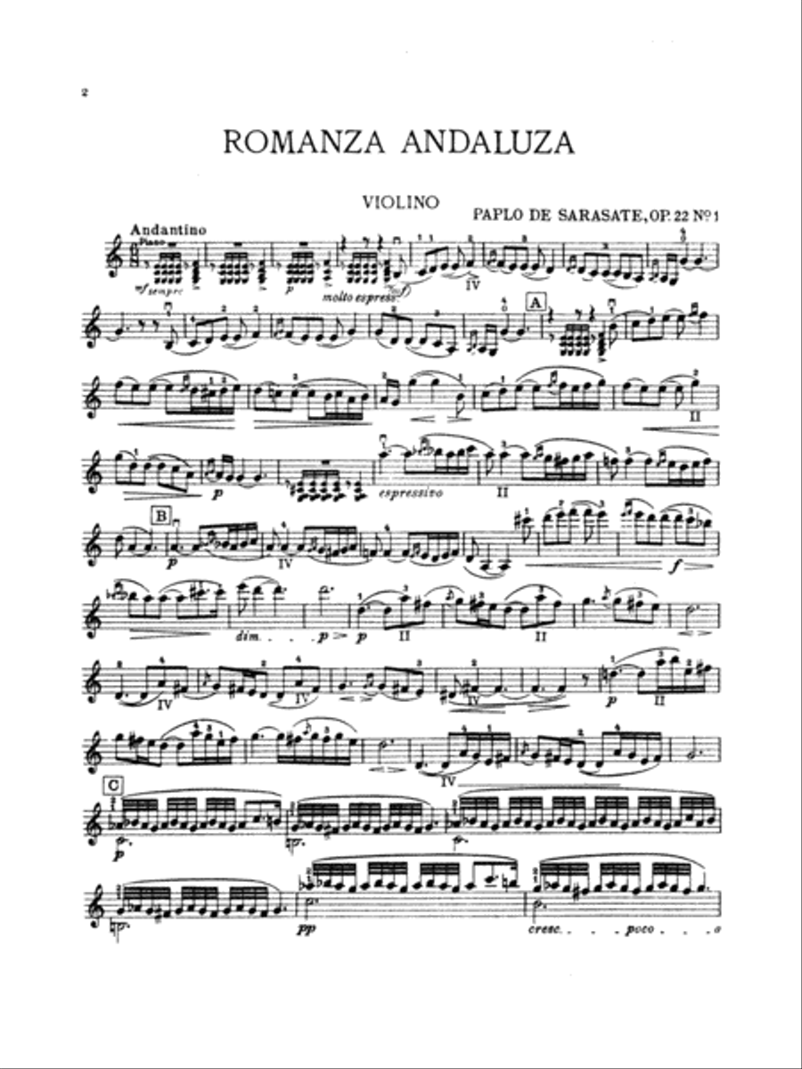 Sarasate: Spanish Dance, Op. 22, No. 1 (Romanza Andaluza) Violin scores gallery preview page 2