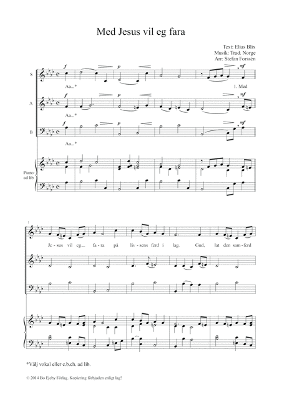 Med Jesus vil eg fara 3-Part scores gallery preview page 2