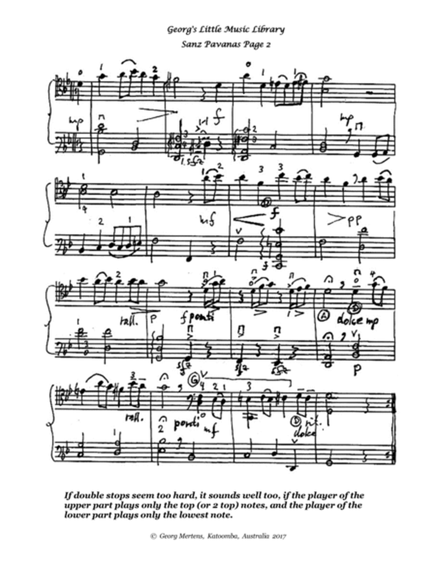 Pavanas & Canarios (Gaspar Sanz 1674) for 2 Cellos