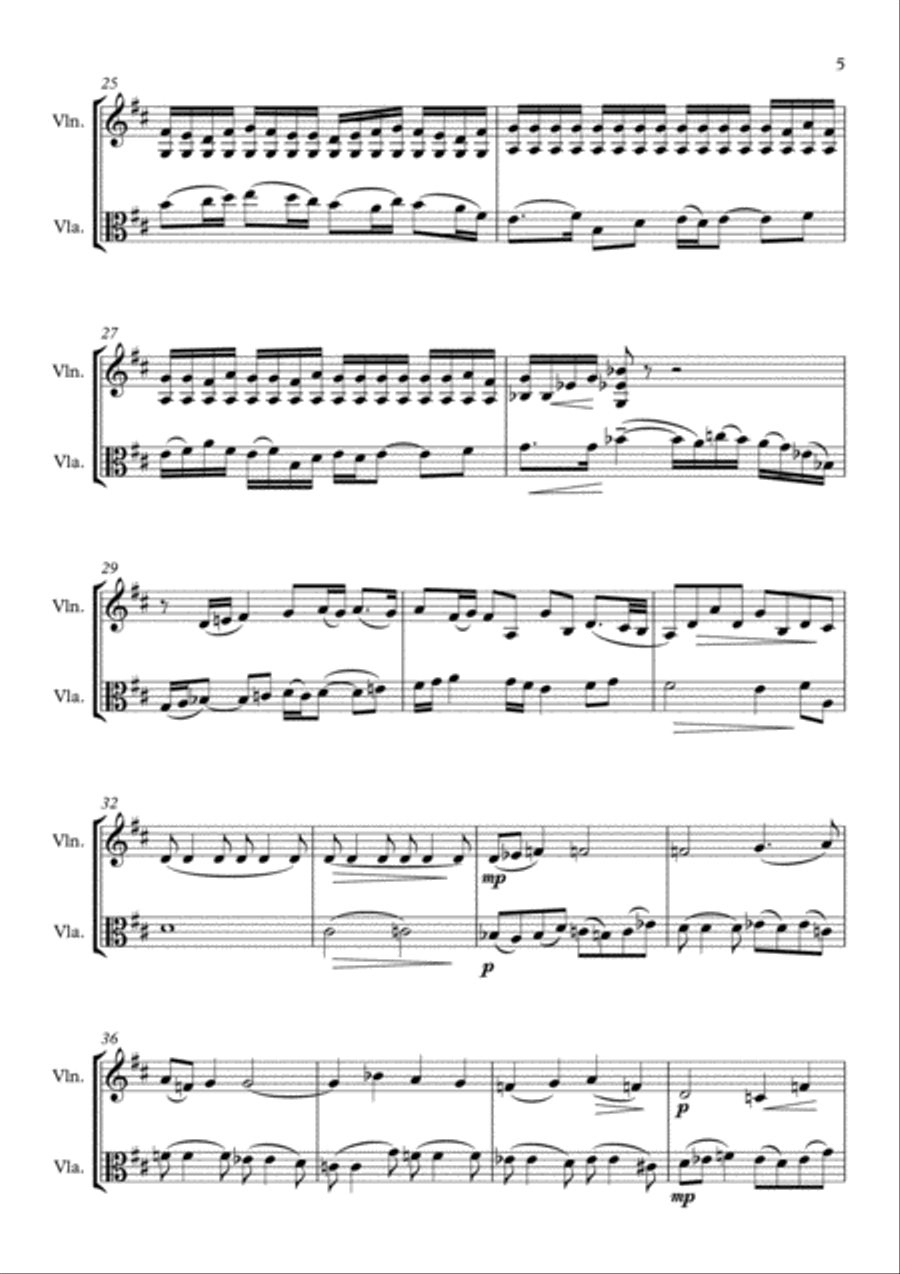 Three Postcards for violin and viola String Duet scores gallery preview page 5