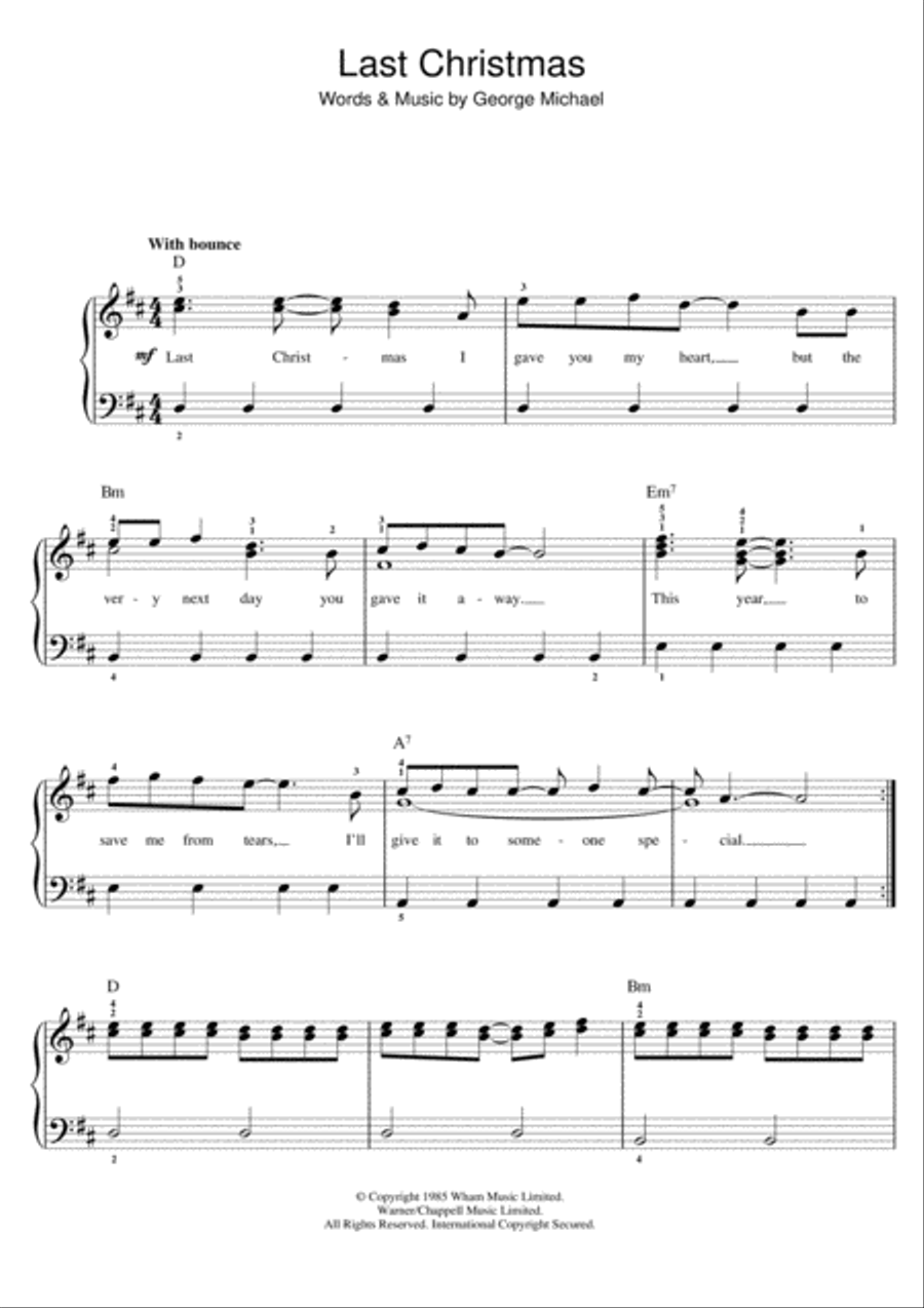 Last Christmas Easy Piano scores gallery preview page 1