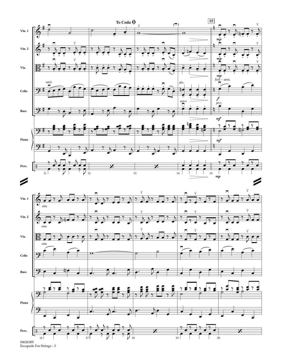 Escapade for Strings - Full Score String Orchestra scores gallery preview page 3