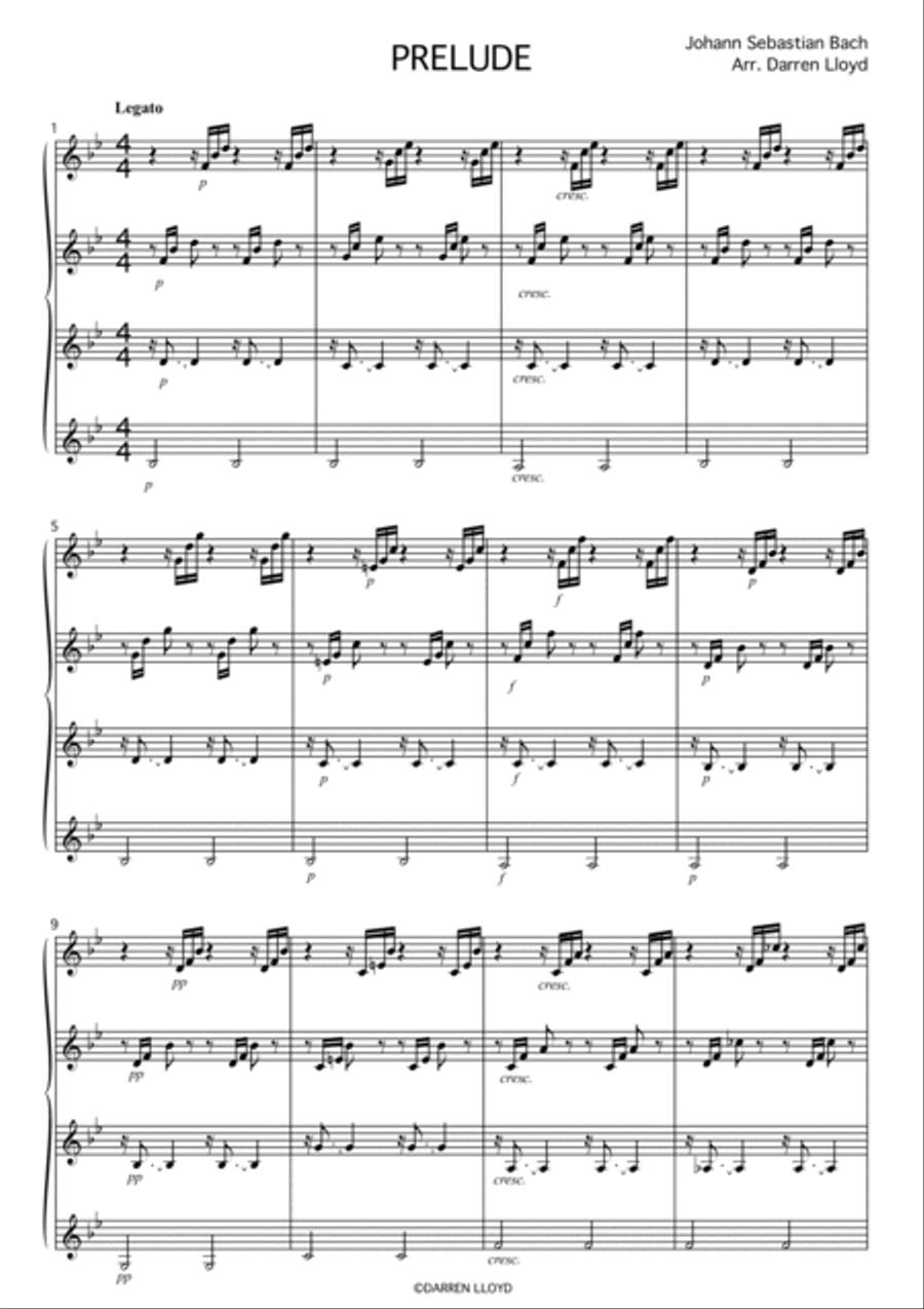 Prelude for Trumpet quartet J S Bach Brass Quartet scores gallery preview page 2