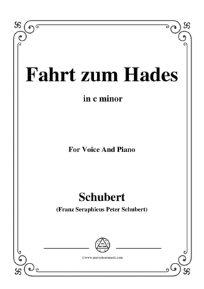 Schubert-Fahrt zum Hades,in c minor,D.526,for Voice and Piano