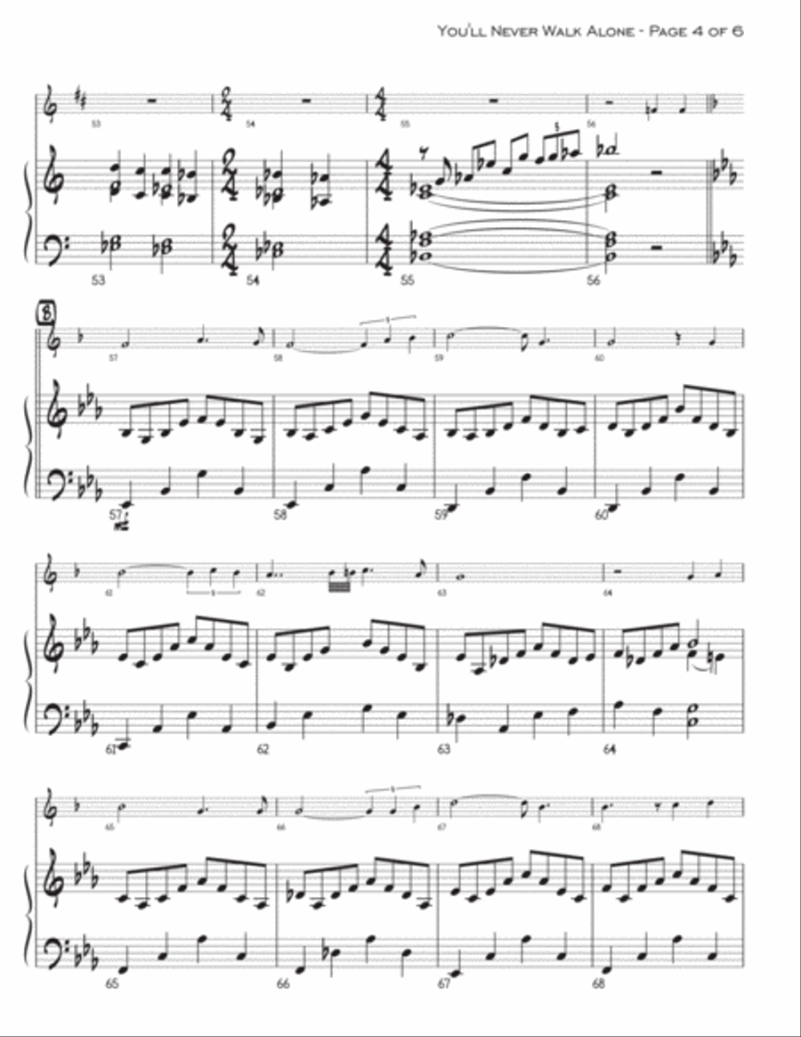 You'll Never Walk Alone B-Flat Trumpet scores gallery preview page 4