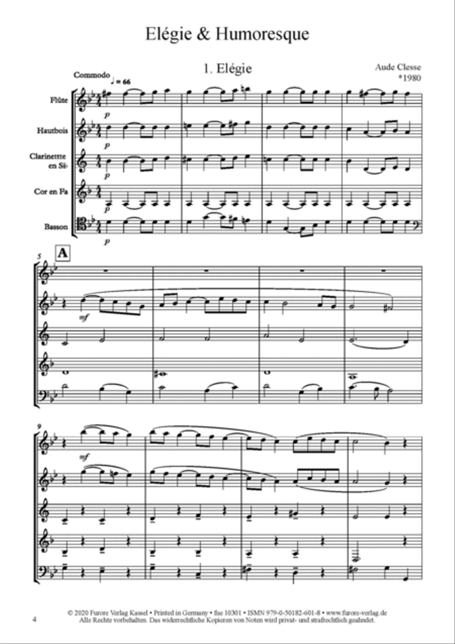 Elegie & Humoresque Elegie & Humoresque Woodwind Quintet scores gallery preview page 2