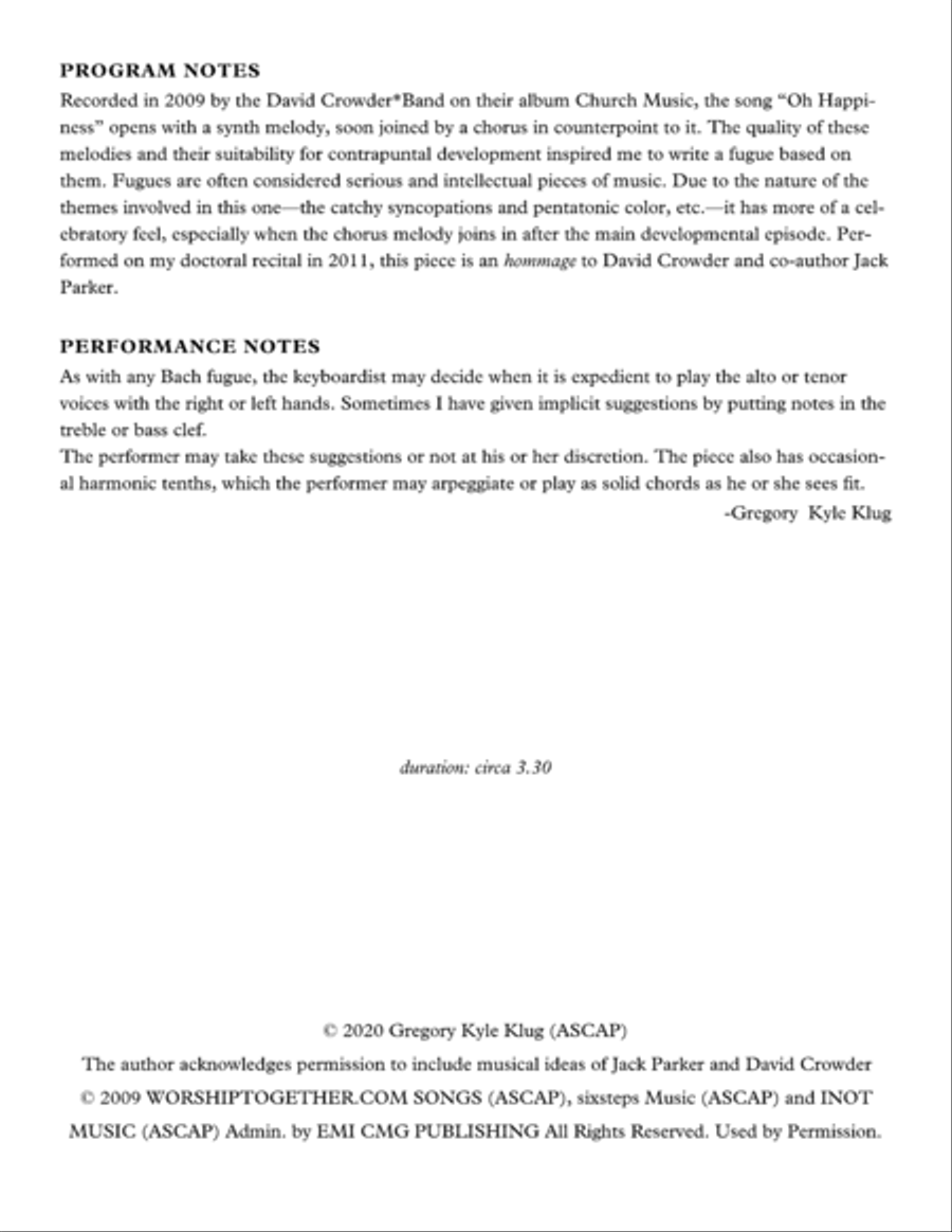 Oh, Happiness Piano Solo scores gallery preview page 2