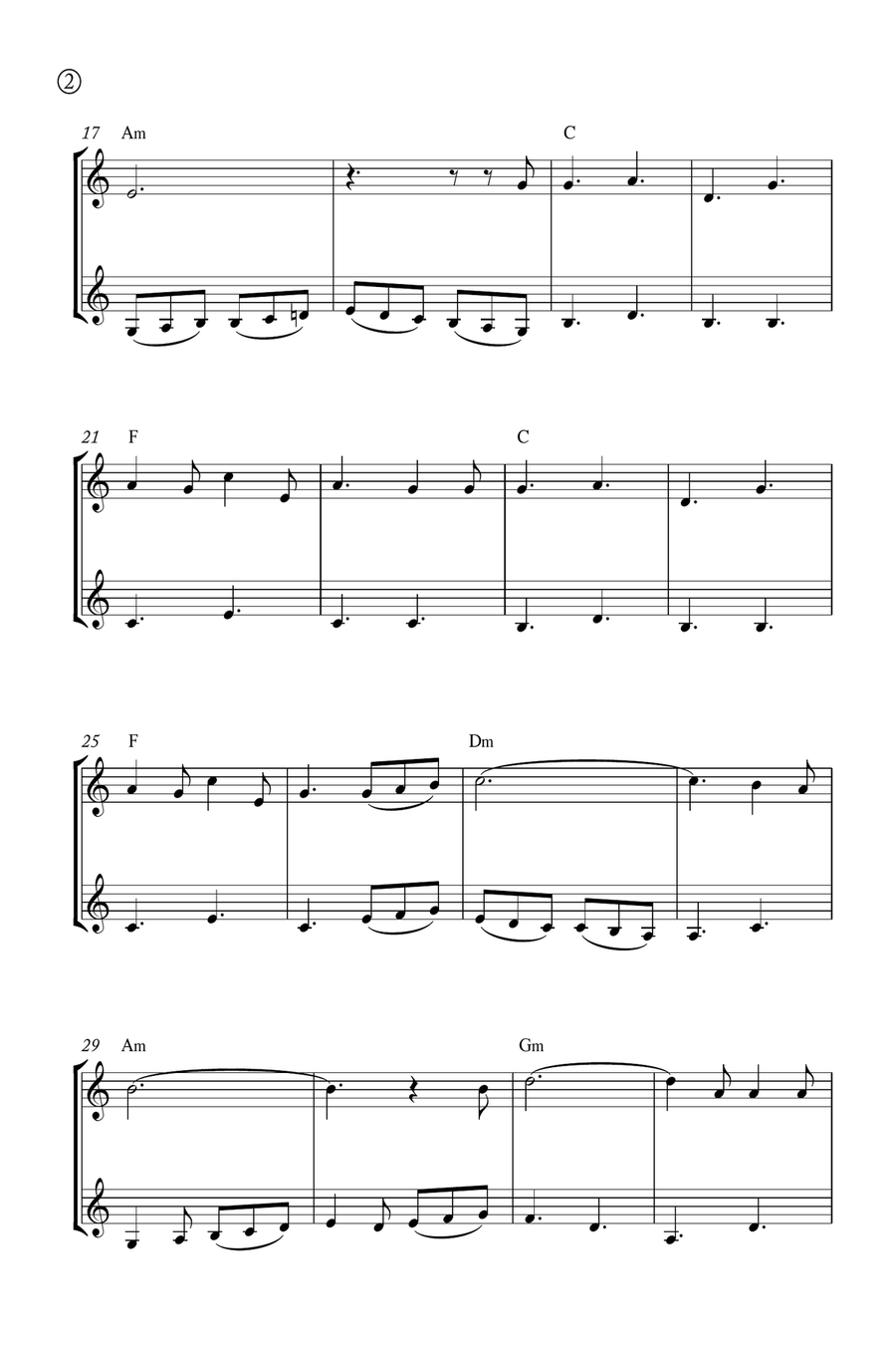 Oh Holy night Brass Duet scores gallery preview page 2