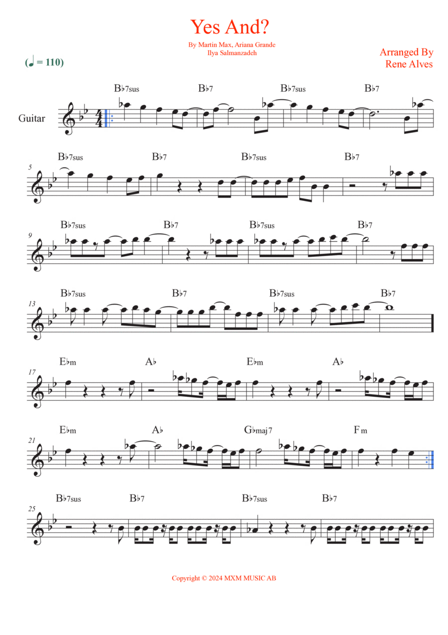 Yes And? Electric Guitar scores gallery preview page 1