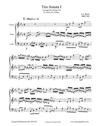 Book cover for BACH: Six Trio Sonatas BWV 525-530 for String Trio