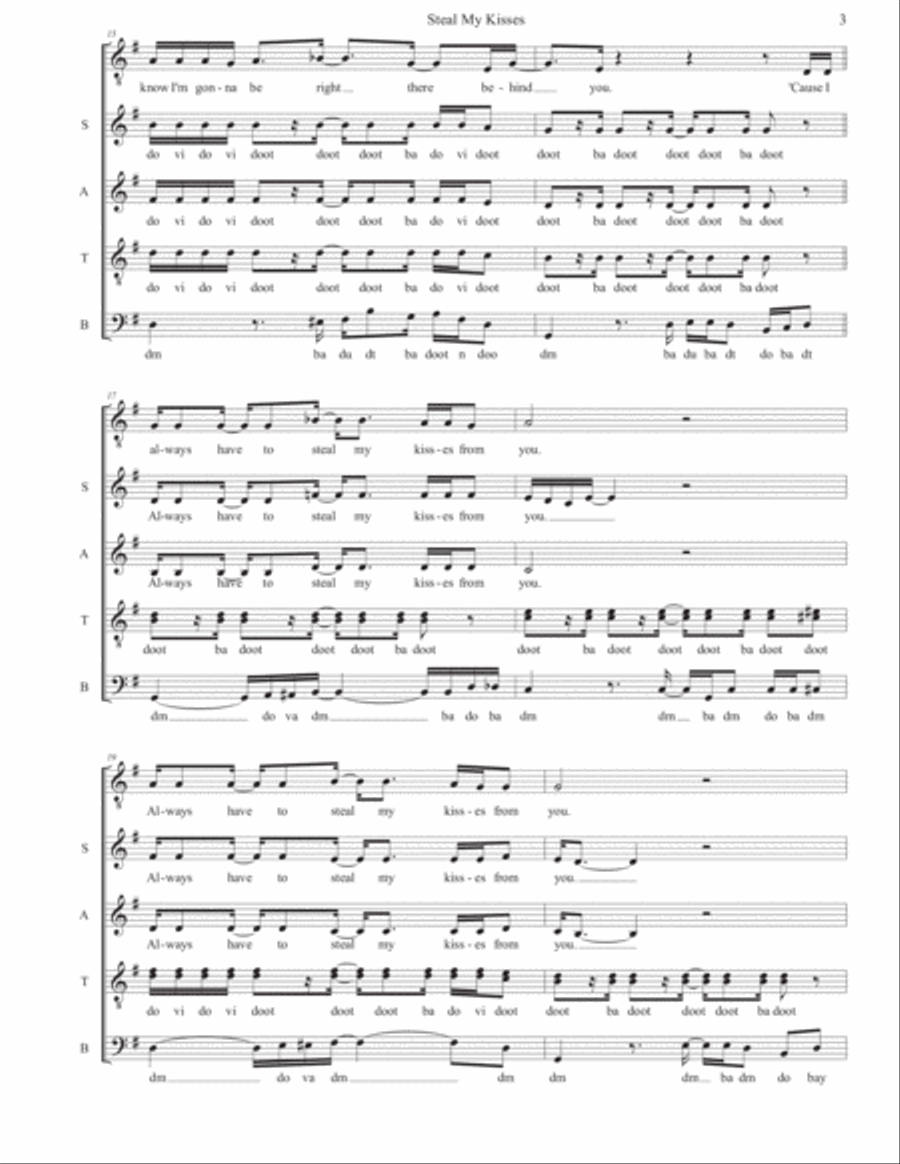 Steal My Kisses 4-Part scores gallery preview page 3