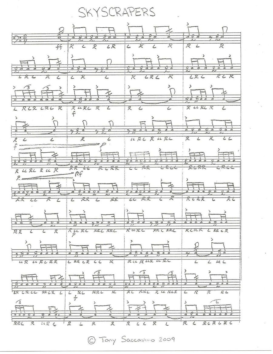 Tony Saccavino's Rudimental Drum Solos Marching Band scores gallery preview page 5
