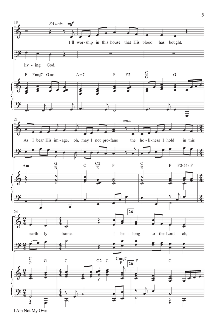 I Am Not My Own 4-Part scores gallery preview page 4