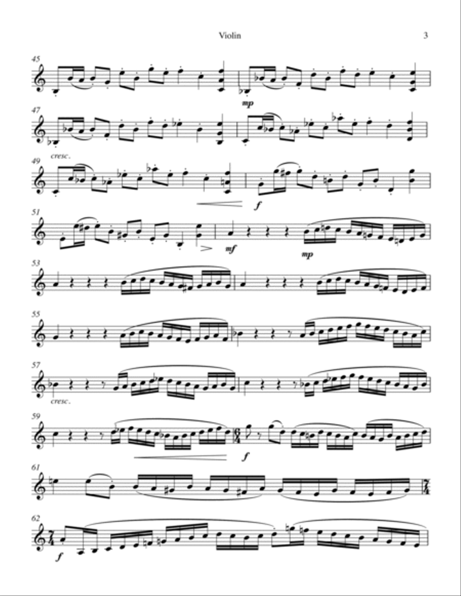 Sonata for Violin and Piano - Violin Part Violin scores gallery preview page 4