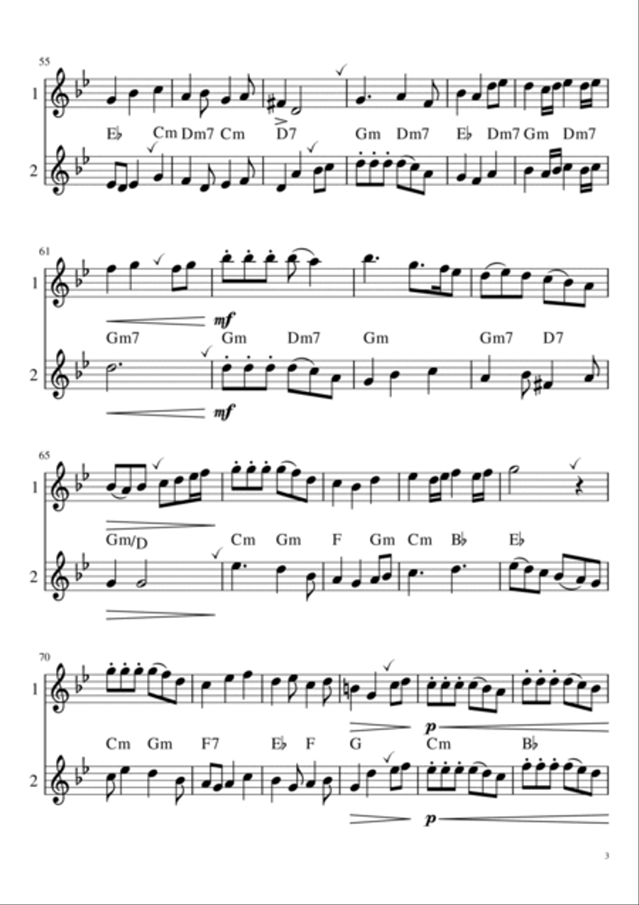 Two Little Spanish Duets Woodwind Ensemble scores gallery preview page 3