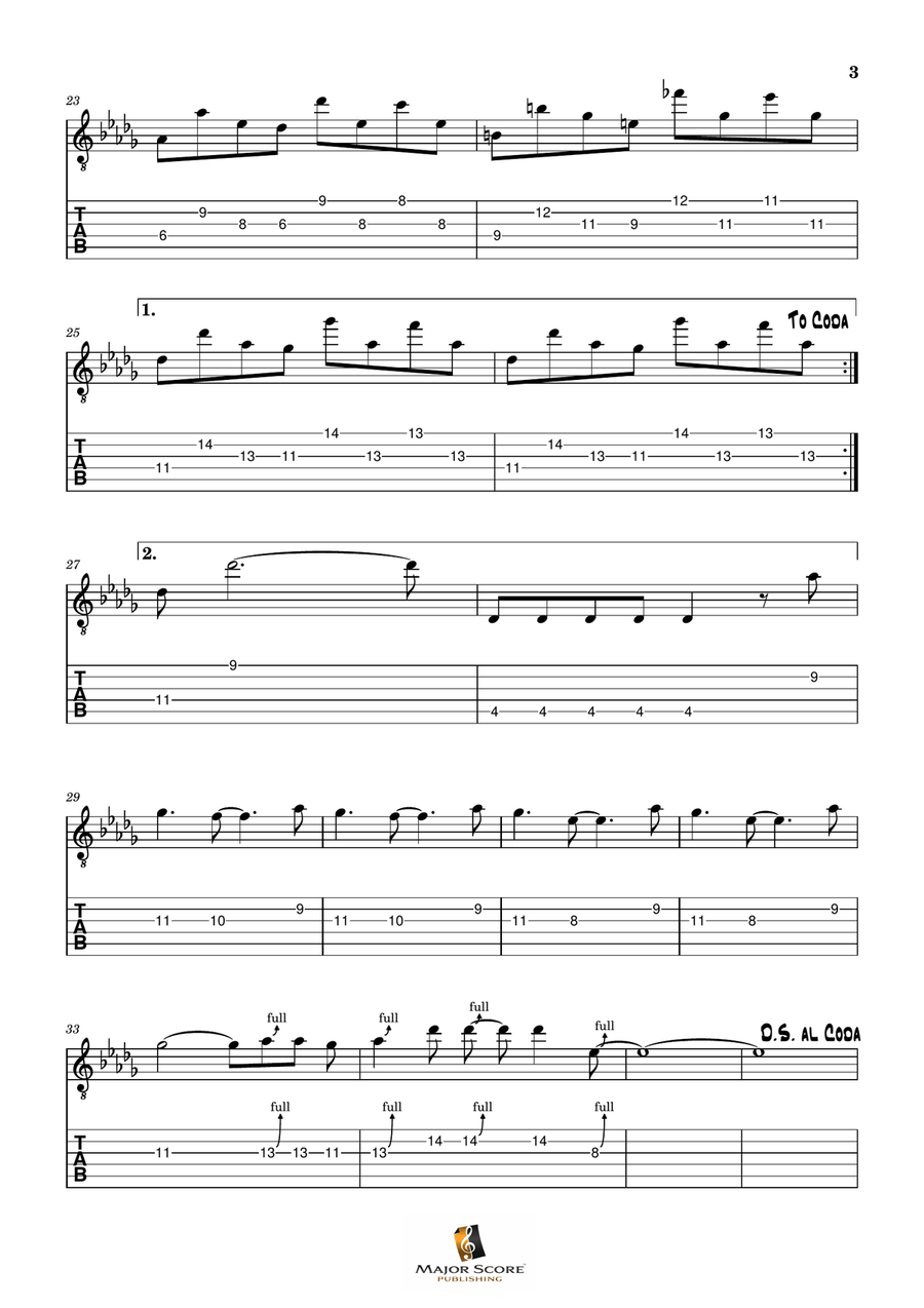 Sweet Child O' Mine Guitar Tablature scores gallery preview page 3