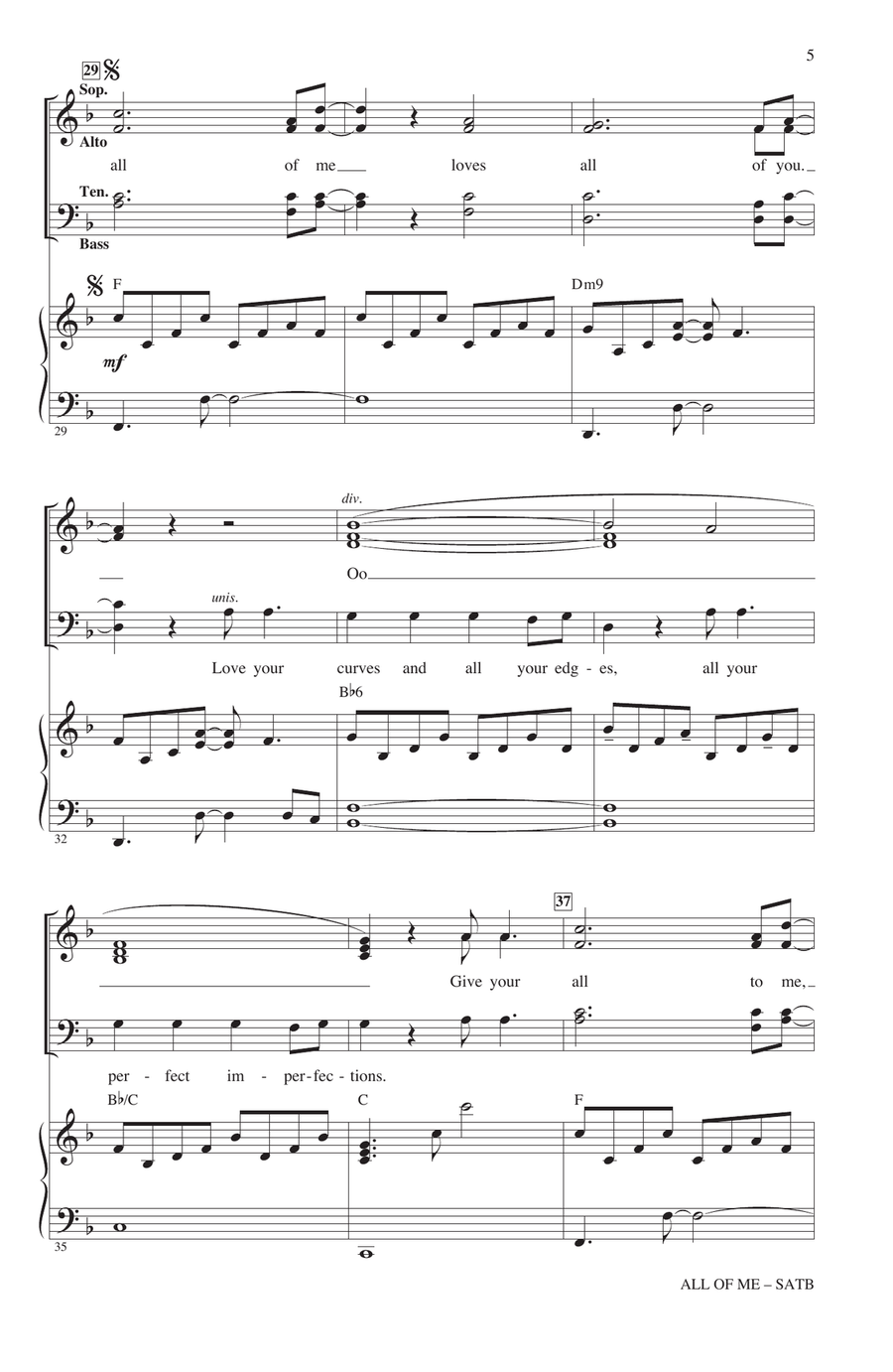 All Of Me (arr. Mac Huff) 4-Part scores gallery preview page 4