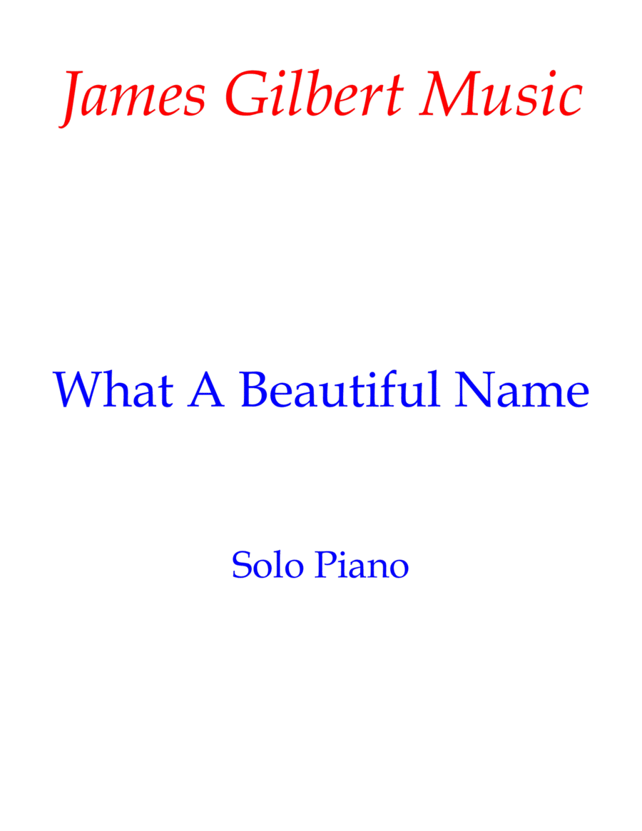 What A Beautiful Name Piano Solo scores gallery preview page 1