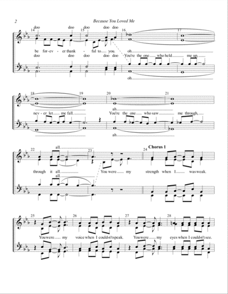 Because You Loved Me SSAA scores gallery preview page 2