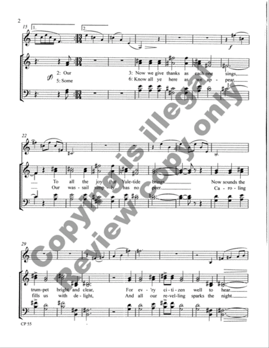 A Jolly Wassail Bowl 4-Part scores gallery preview page 7