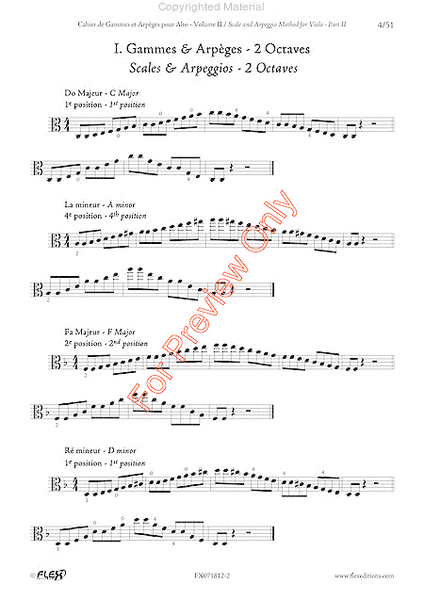 Scales And Arpeggios Method For Viola, Part Ii