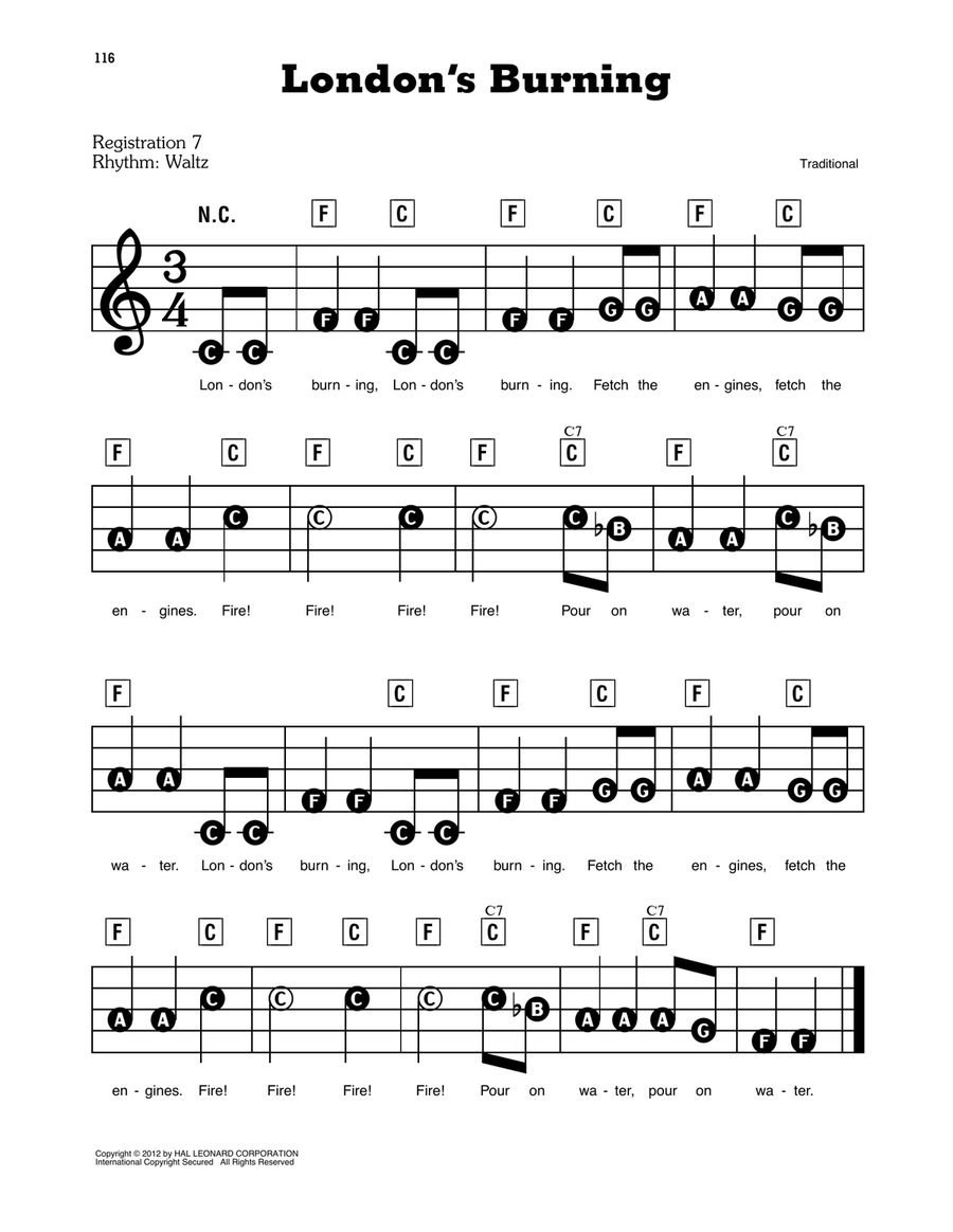 London's Burning Electronic Keyboard scores gallery preview page 1