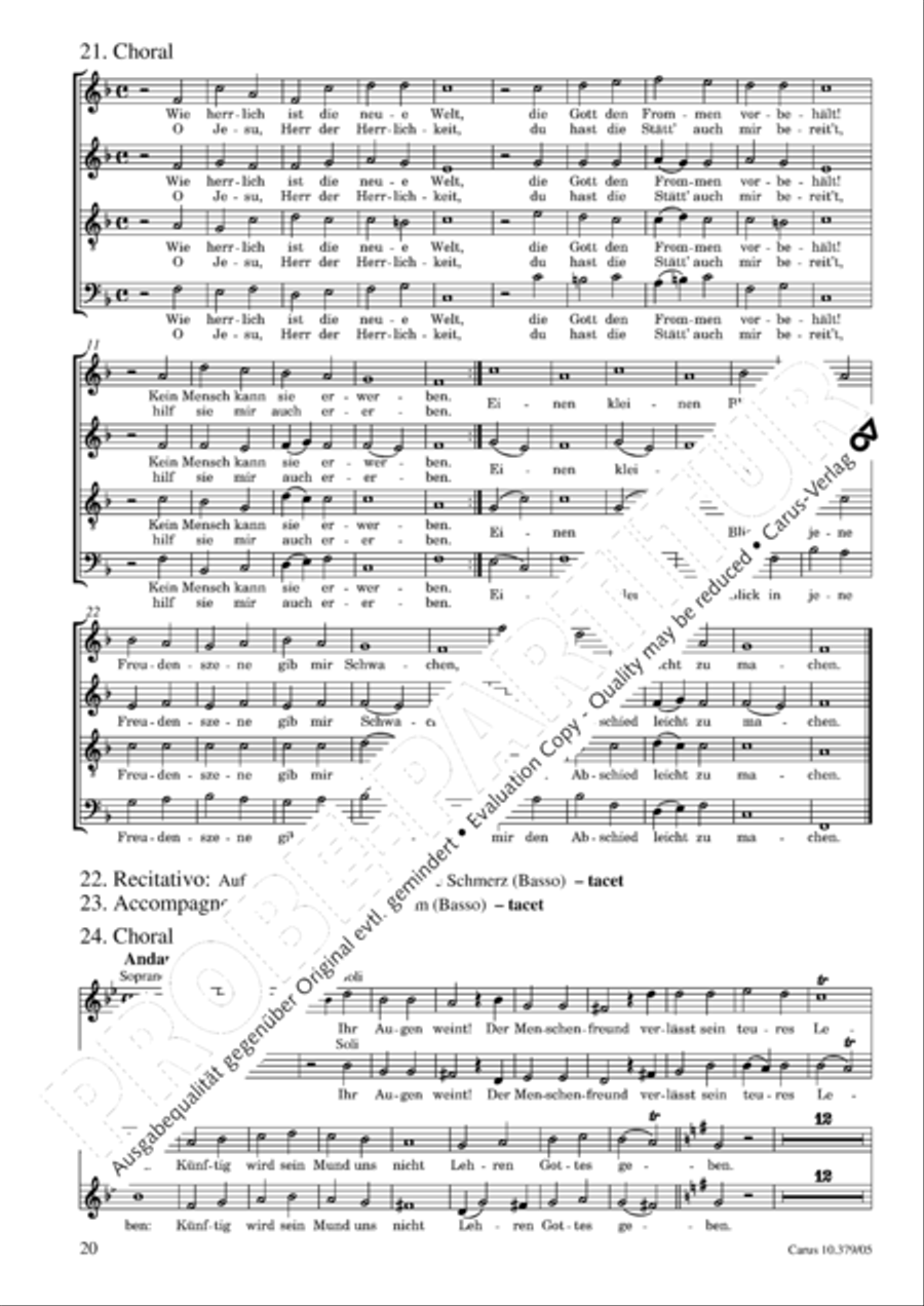 Der Tod Jesu 4-Part scores gallery preview page 21