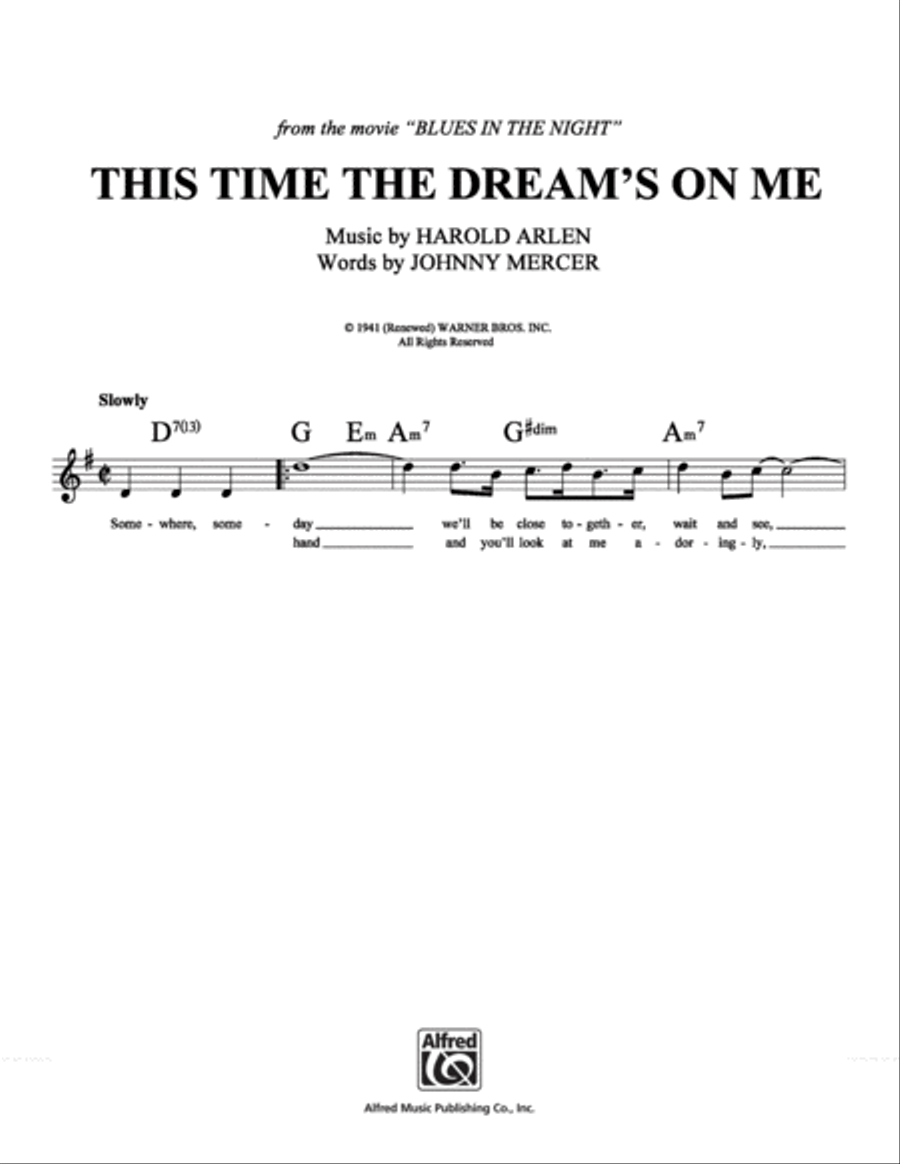This Time the Dream's On Me School and Community scores gallery preview page 1