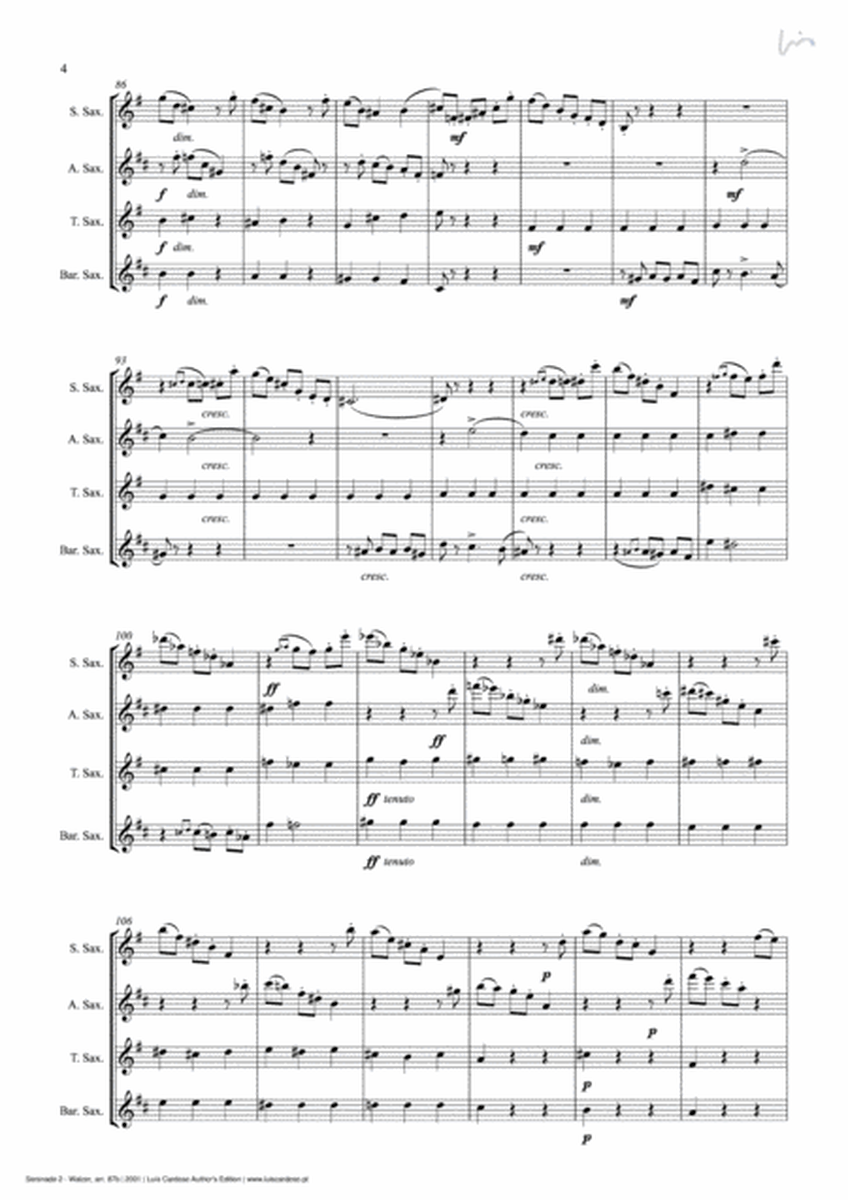 Serenade - 2. Walzer (for Saxophone Quartet SATB)