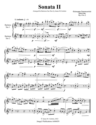 Sammartini: Sonata Op. 1 No. 2 for Baritone Sax Duo