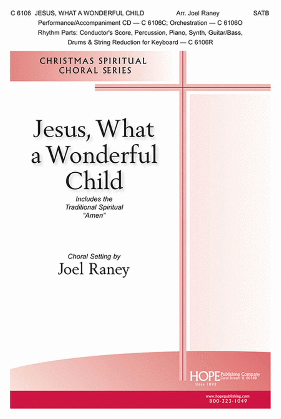 Jesus, What a Wonderful Child with Amen 4-Part scores gallery preview page 1