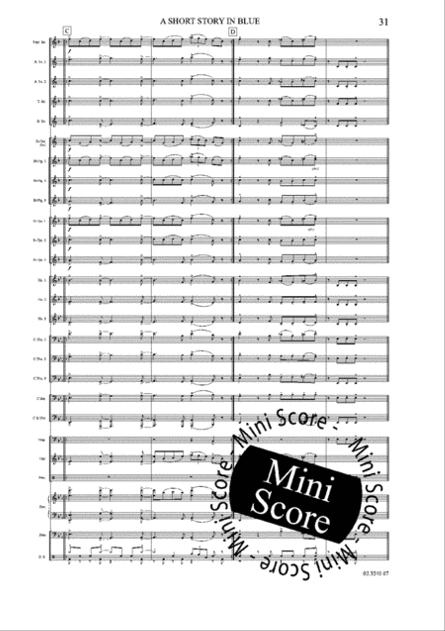 A Short Story in Blue Fanfare Band scores gallery preview page 37