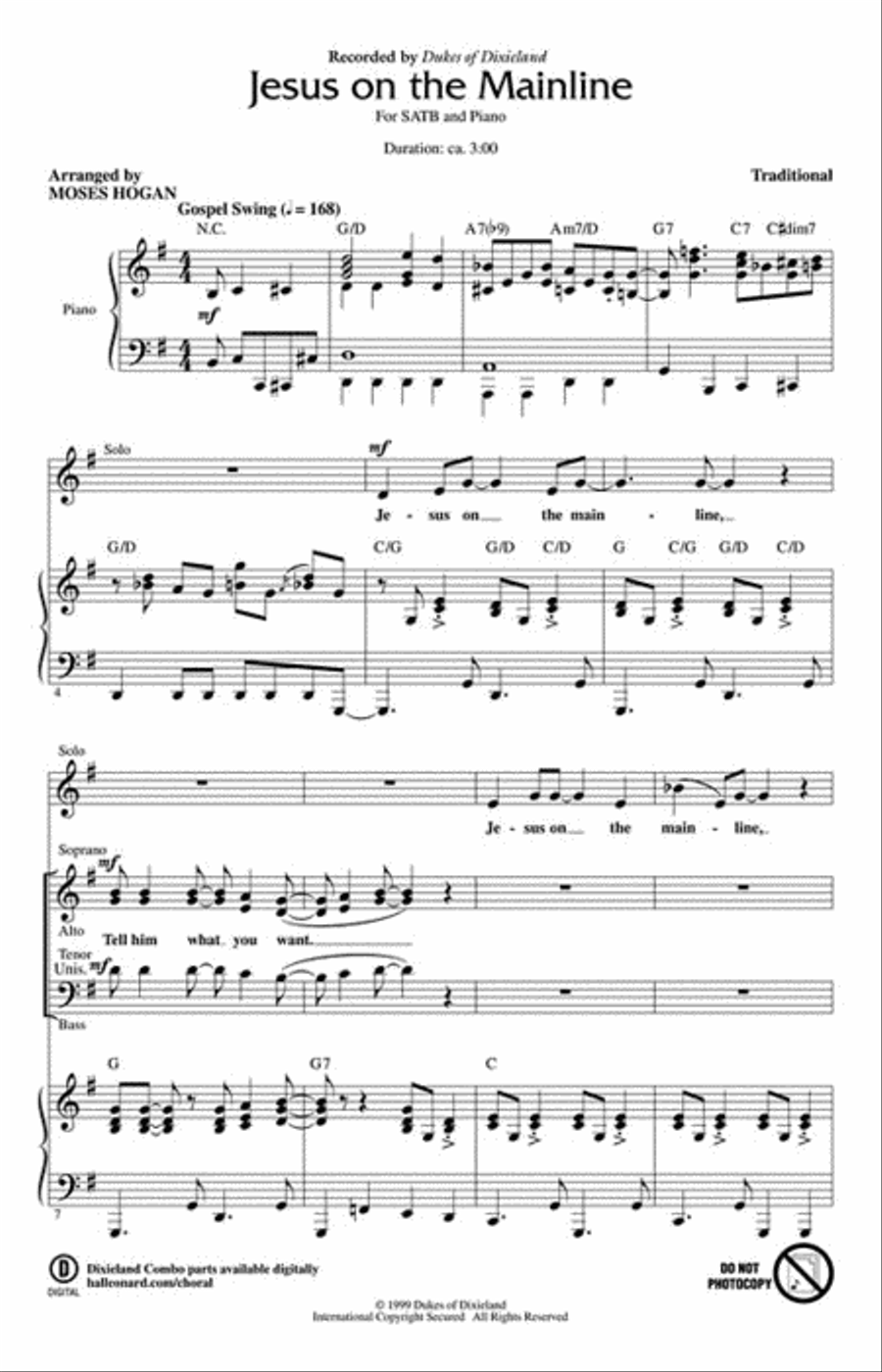 Jesus on the Mainline 4-Part scores gallery preview page 2