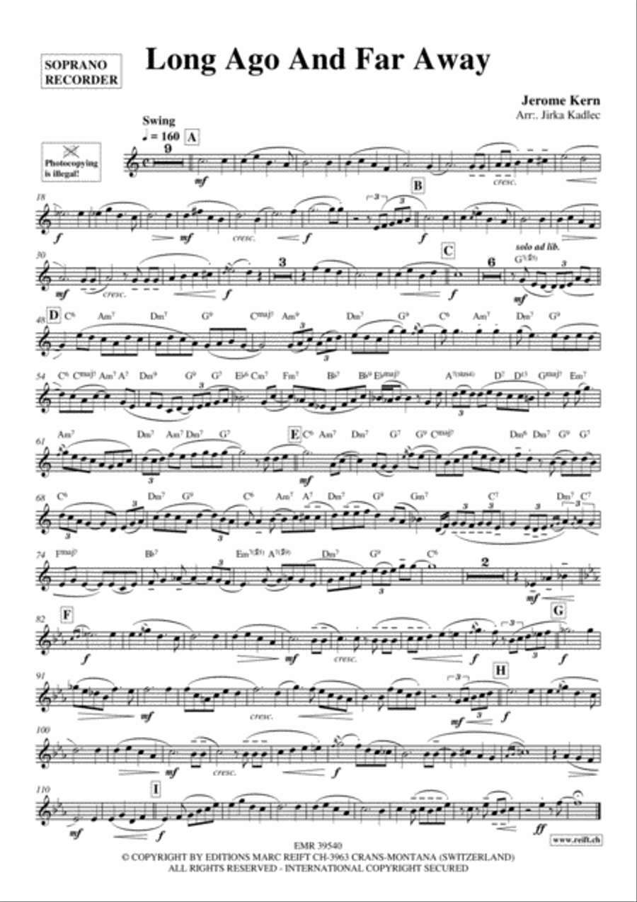 Long Ago And Far Away Soprano Recorder scores gallery preview page 2