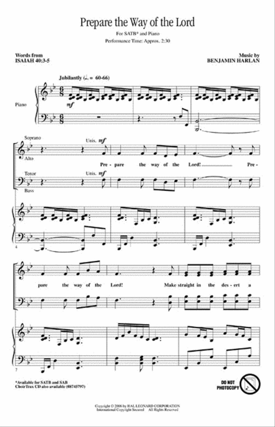 Prepare the Way of the Lord 4-Part scores gallery preview page 2