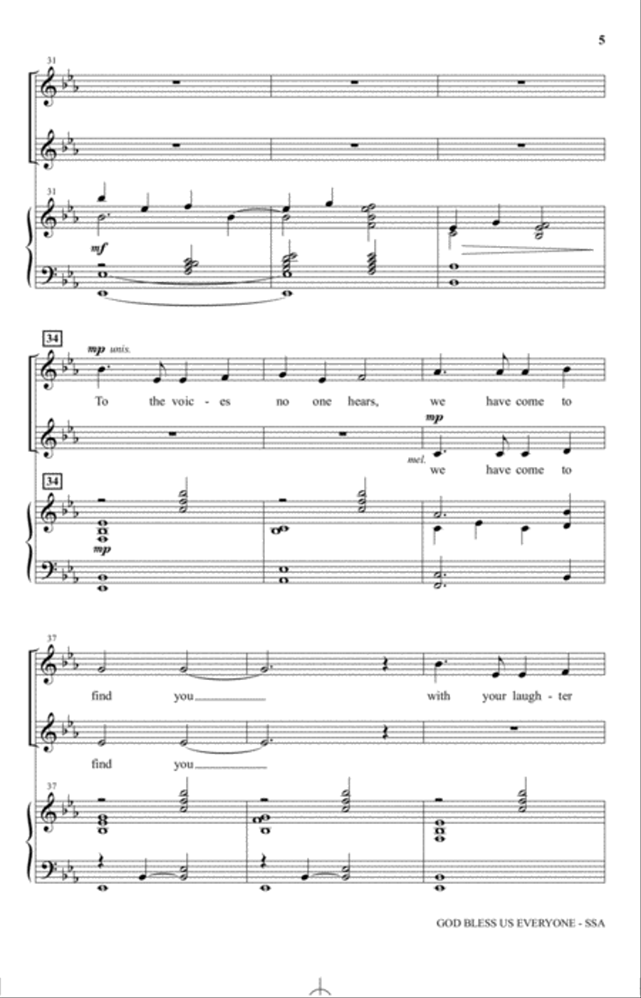 God Bless Us Everyone (from Disney's A Christmas Carol) (arr. Joseph M. Martin) SSA scores gallery preview page 4