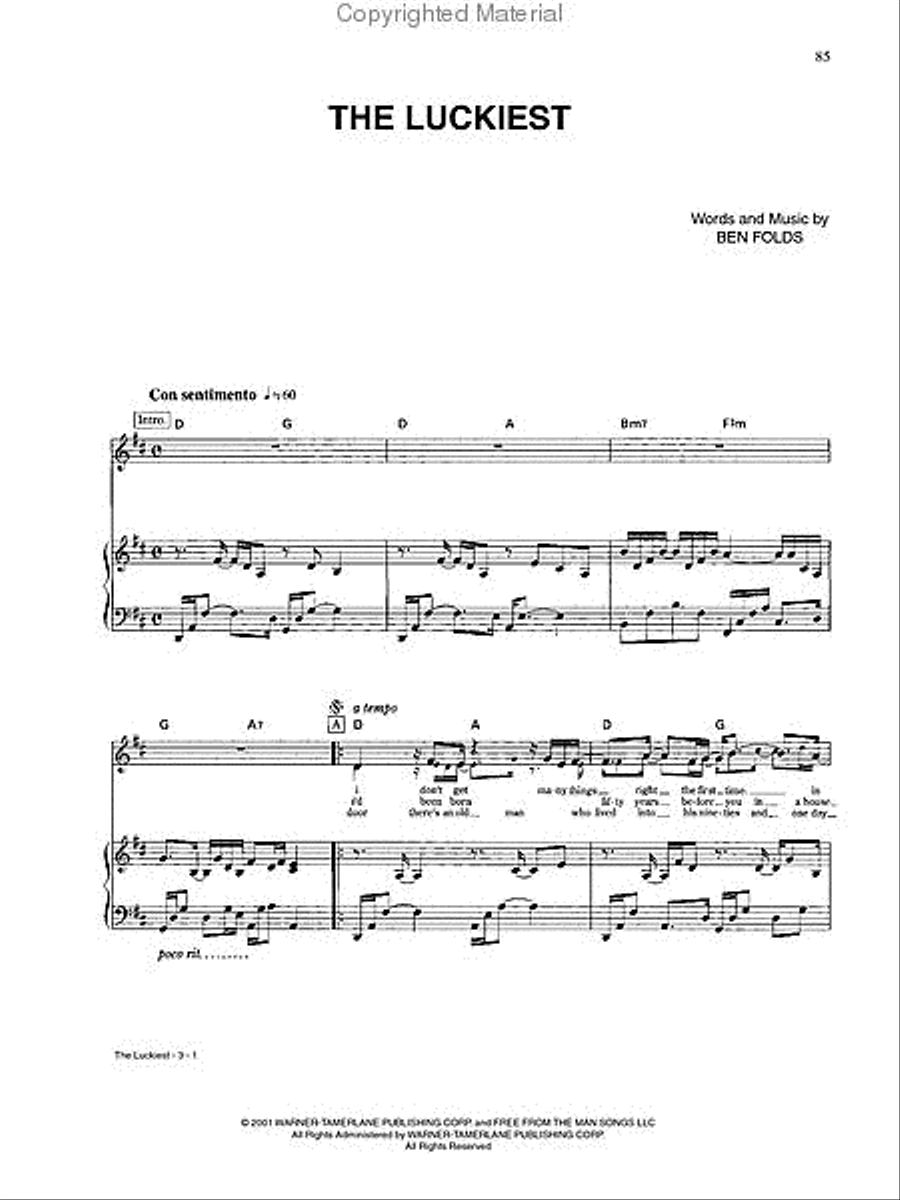 Ben Folds – Rockin' the Suburbs Piano, Vocal, Guitar scores gallery preview page 2
