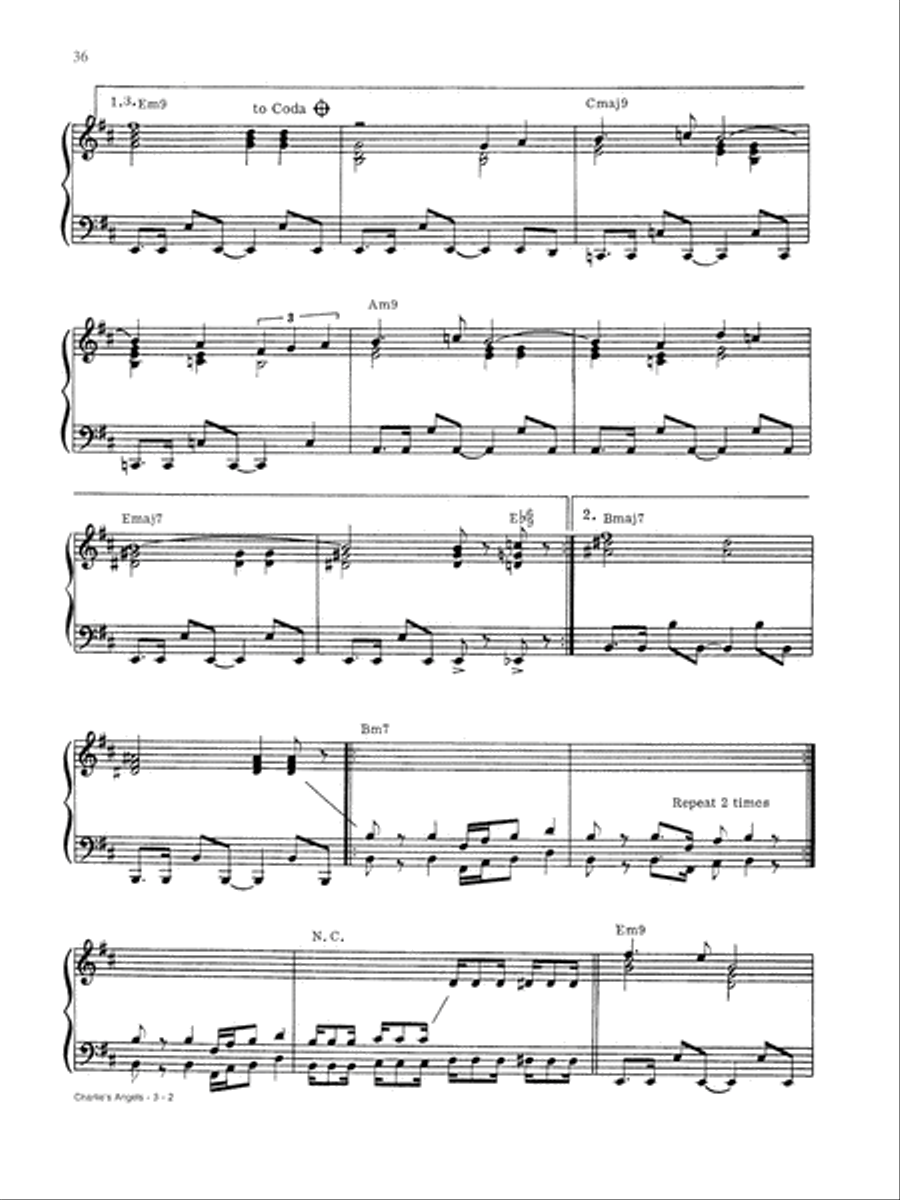 Charlie's Angels (Main Theme) Piano, Vocal, Guitar scores gallery preview page 2