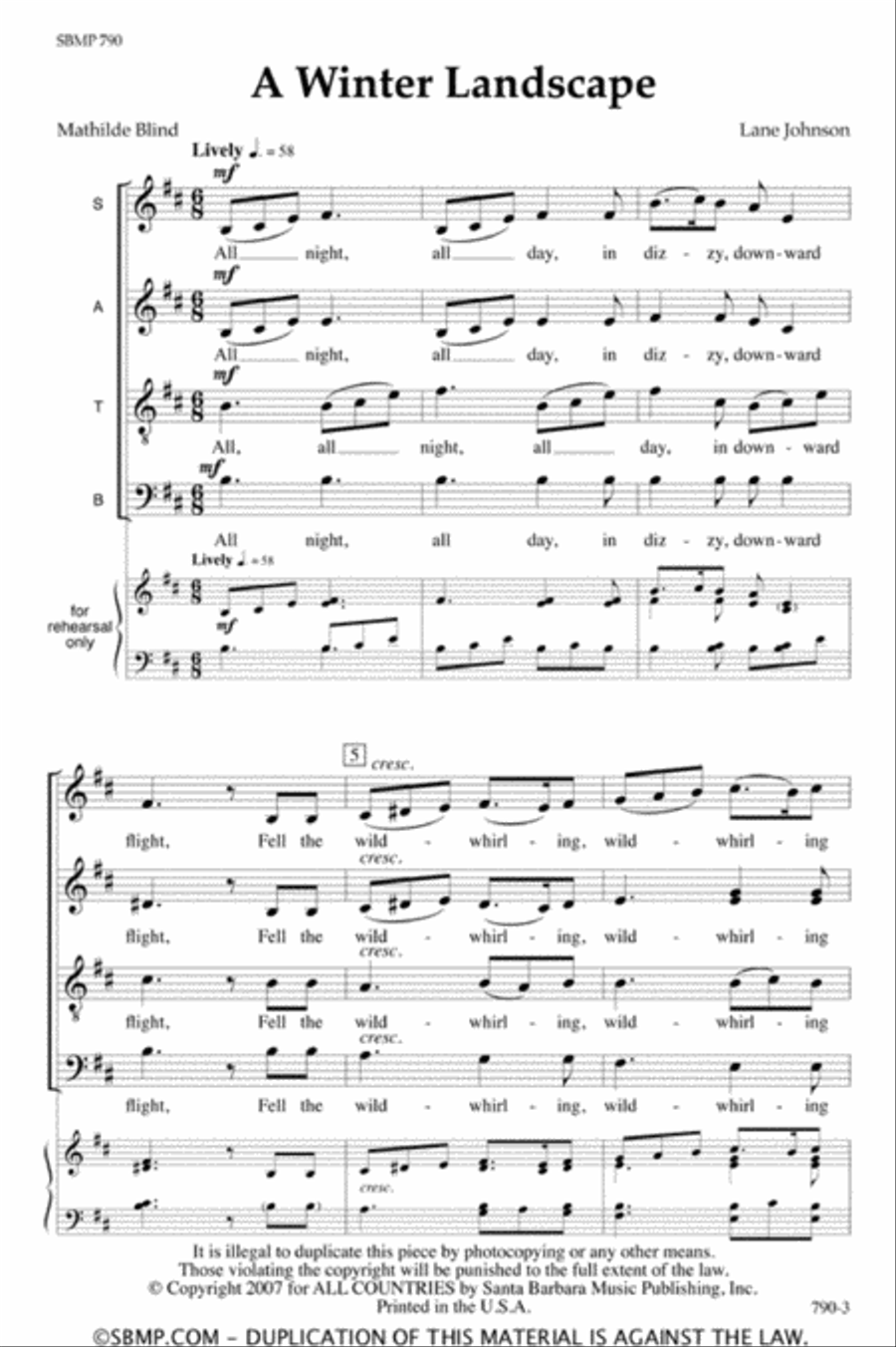 A Winter Landscape - SATB divisi Octavo Divisi scores gallery preview page 2
