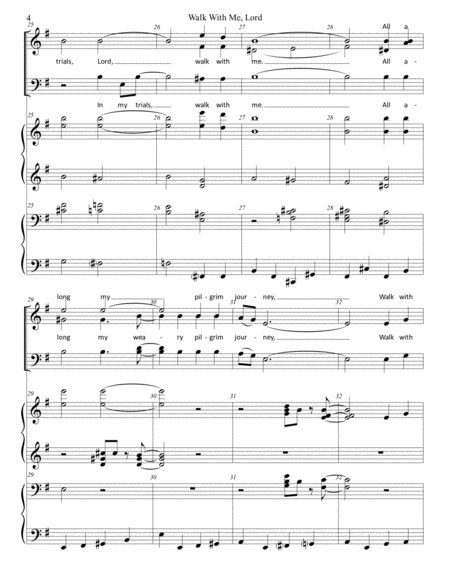 Walk with Me, Lord (SATB and piano 4 hands) 11 pages. image number null