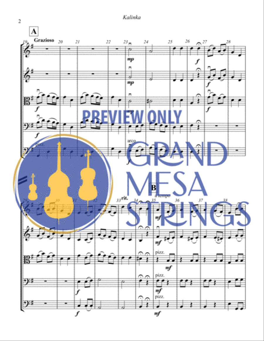 Kalinka - Russian Folk Song String Orchestra scores gallery preview page 3