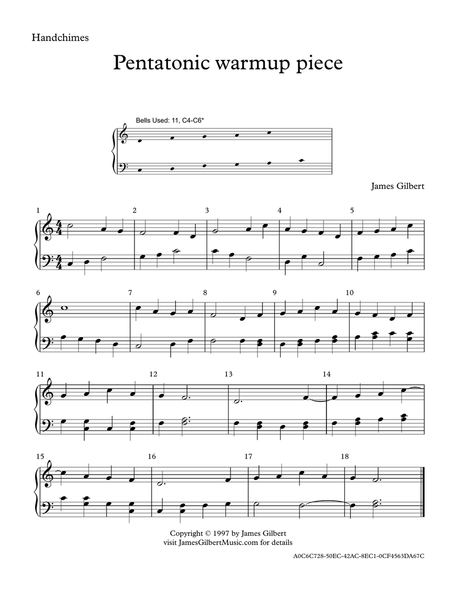 Pentatonic Warmup Piece Handbell Choir scores gallery preview page 1