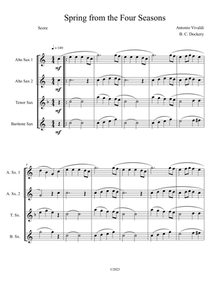 Spring from the Four Seasons (Sax Quartet)